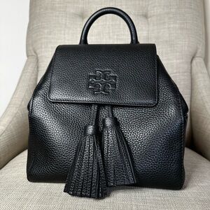 Tory Burch Thea Mini Leather Backpack in Black